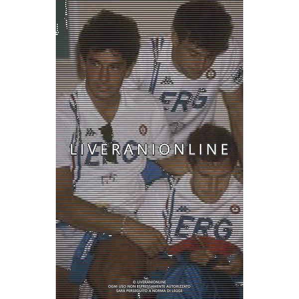 GIANLUCA VIALLI , calciatore italiano - RETROSPETTIVA nella foto con la maglia della Sampdoria con Amedeo Carboni e Victor Munoz nel 1988/1989 ©ARCHIVIO / AGENZIA ALDO LIVERANI SAS