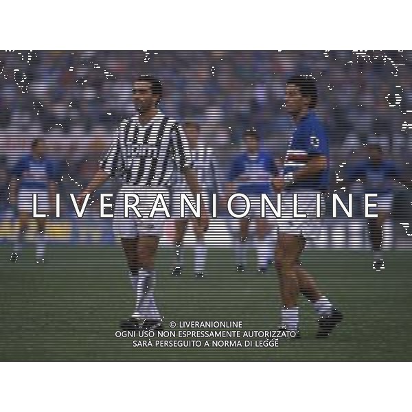 GIANLUCA VIALLI , calciatore italiano - RETROSPETTIVA nella foto con la maglia della Sampdoria con Pasquale Bruno juventus nel 1989/1990 ©ARCHIVIO / AGENZIA ALDO LIVERANI SAS