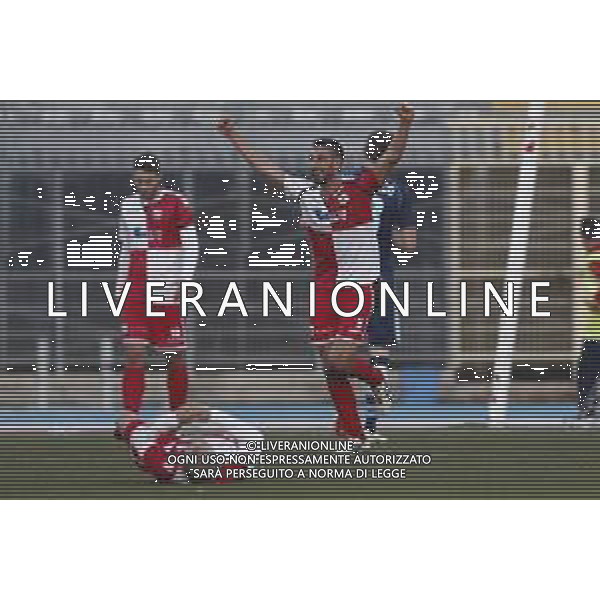 Rimini - Albinoleffe Campionato di calcio serie C girone B 08/12/2018 nella foto: esultanza dopo il gol di Ferrani Manuel ©Claudio Zamagni/Agenzia Aldo Liverani / AGENZIA ALDO LIVERANI SAS