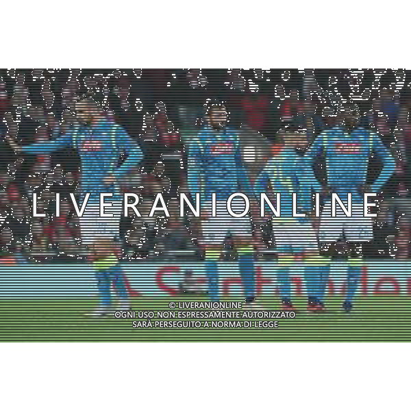 LIVERPOOL - NAPOLI CHAMPIONS LEAGUE 11.12.2018 NELLA FOTO DELUSIONE DEI GIOCATORI DEL NAPOLI ©MOSCA / AGENZIA ALDO LIVERANI SAS
