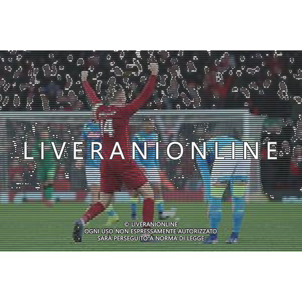 11-12.2018 LIVERPOOL -NAPOLI CHAMPIONS LEAGUE NELLA FOTO: ESULTANZA FINE GARA JORDAN HENDERSON FOTO MOSCA, AG.LIVERANI