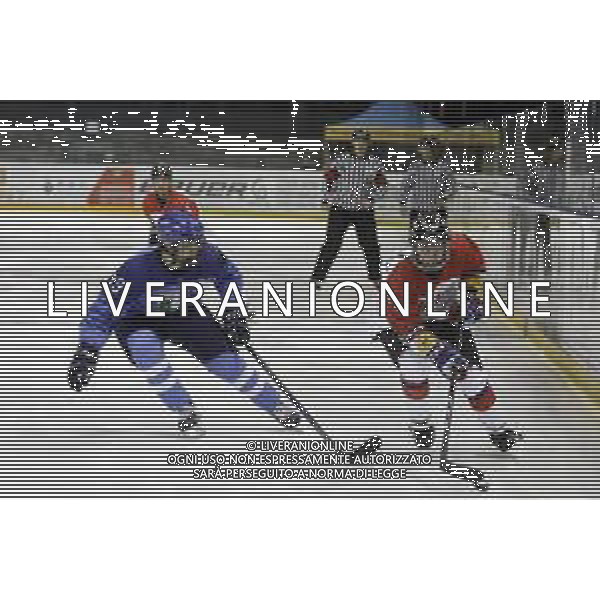TYCHY 14.12.2018 SPORT HOKEJ NA LODZIE MISTRZOSTWA SWIATA U20 DYWIZJI 1B ICE HOCKEY U20 WORLD CHAMPIONSHIP DIVISION I - GROUP B WLOCHY - JAPONIA ITALY - JAPAN NZ. MATTEO LUISETTI (ITA) YUTO GONDAIRA (JPN) FOT. MICHAL CHWIEDUK / FOKUSMEDIA/NEWSPIX.PL --- Newspix.pl *** Local Caption *** www.newspix.pl mail us: info@newspix.pl call us: 0048 022 23 22 222 --- Polish Picture Agency by Ringier Axel Springer Poland/ AGENZIA ALDO LIVERANI SAS - ITALY ONLY EDITORIAL USE ONLY