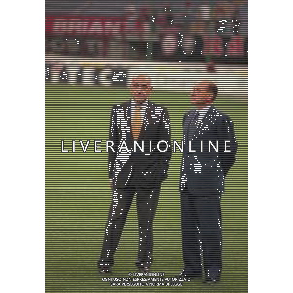 21-08-1999 MILANO- SUPERCOPPA ITALIANA MILAN- PARMA 1-2 NELLA FOTO ADRIANO GALLIANI CON SILVIO BERLUSCONI AG ALDO LIVERANI SAS