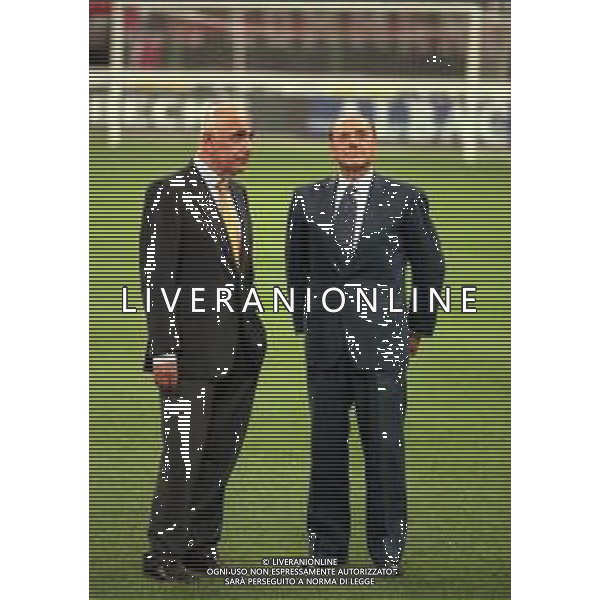 21-08-1999 MILANO- SUPERCOPPA ITALIANA MILAN- PARMA 1-2 NELLA FOTO ADRIANO GALLIANI CON SILVIO BERLUSCONI AG ALDO LIVERANI SAS