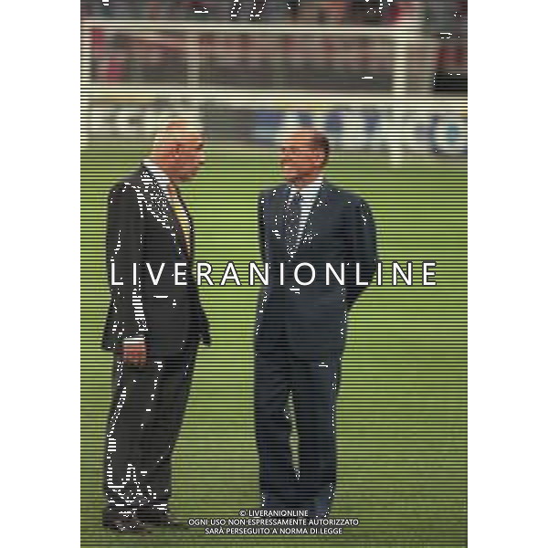 21-08-1999 MILANO- SUPERCOPPA ITALIANA MILAN- PARMA 1-2 NELLA FOTO ADRIANO GALLIANI CON SILVIO BERLUSCONI AG ALDO LIVERANI SAS