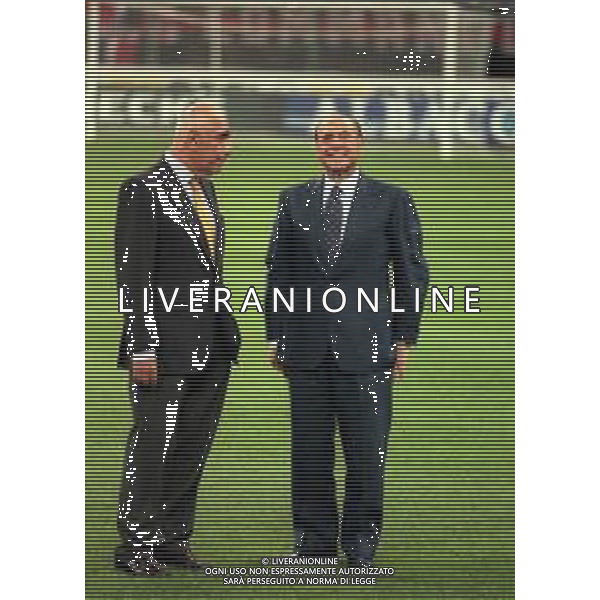 21-08-1999 MILANO- SUPERCOPPA ITALIANA MILAN- PARMA 1-2 NELLA FOTO ADRIANO GALLIANI CON SILVIO BERLUSCONI AG ALDO LIVERANI SAS