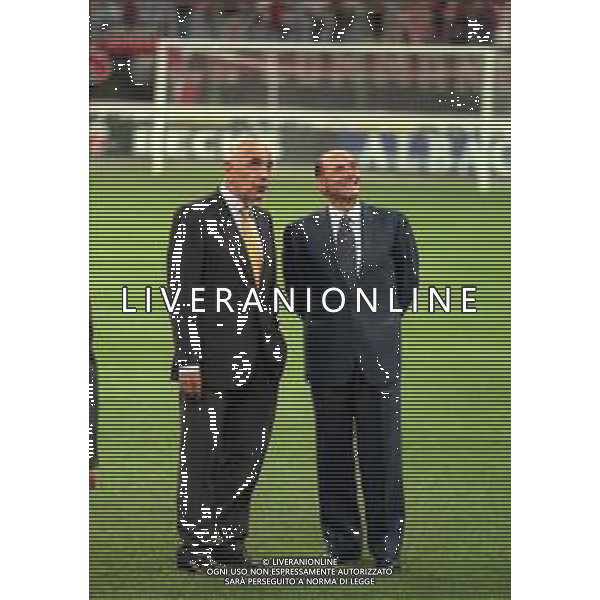 21-08-1999 MILANO- SUPERCOPPA ITALIANA MILAN- PARMA 1-2 NELLA FOTO ADRIANO GALLIANI CON SILVIO BERLUSCONI AG ALDO LIVERANI SAS