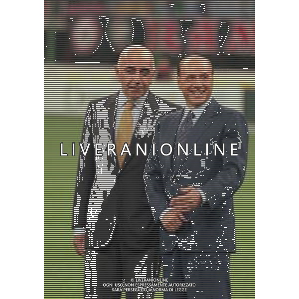 21-08-1999 MILANO- SUPERCOPPA ITALIANA MILAN- PARMA 1-2 NELLA FOTO SILVIO BERLUSCONI CON ADRIANO GALLIANI AG ALDO LIVERANI SAS