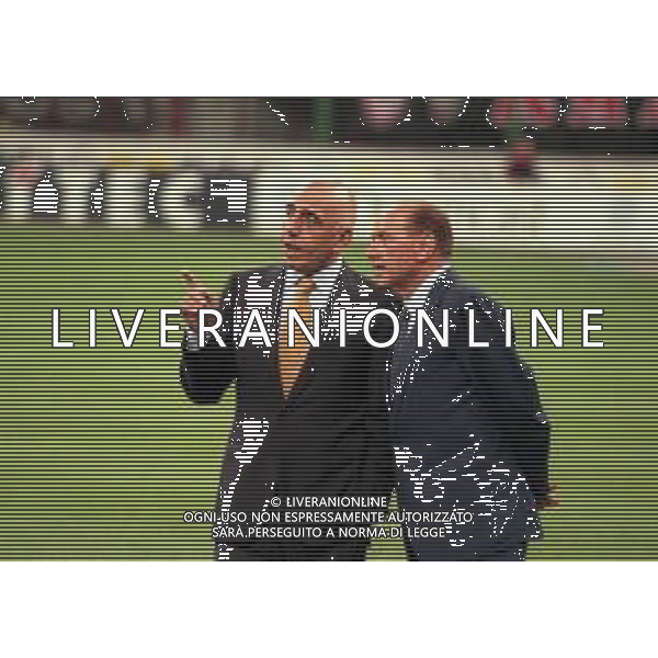 21-08-1999 MILANO- SUPERCOPPA ITALIANA MILAN- PARMA 1-2 NELLA FOTO SILVIO BERLUSCONI CON ADRIANO GALLIANI AG ALDO LIVERANI SAS