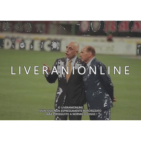 21-08-1999 MILANO- SUPERCOPPA ITALIANA MILAN- PARMA 1-2 NELLA FOTO SILVIO BERLUSCONI CON ADRIANO GALLIANI AG ALDO LIVERANI SAS