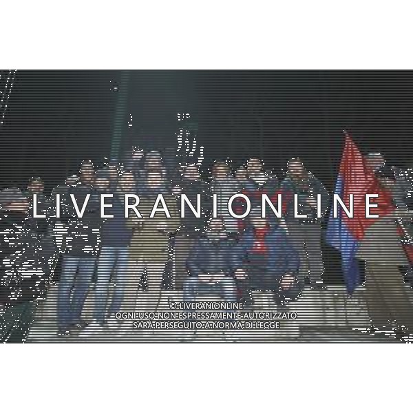 IMOLA 15 DICEMBRE 2018 IMOLESE CALCIO FERMANA NELLA FOTO MANUELA SANGIORGI IN CURVA ASSIEME TIFOSI DELL\'IMOLESE CALCIO FOTO GIANNI SANNA-AG ALDO LIVERANI SAS