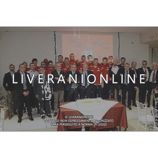 IMOLA 20 12 2018 LE NATURELLE BASKET CENA DI NATALE E PRESENTAZIONE NUOVE MAGLIE NELLA FOTO GRUPPO GIOCATORI DIRIGENZA E SPONSOR FOTO GIANNI SANNA-AG ALDO LIVERANI SAS
