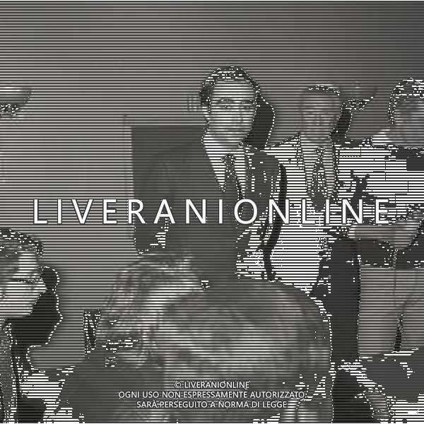 1974 RIENTRO DELLA NAZIONALE ITALIANA DAI CAMPIONATI DEL MONDO GERMANIA 74 CONFERENZA STAMPA DI ITALO ALLODI E FRANCO CARRARO NELLA FOTO FRANCO CARRARO AG ALDO LIVERANI SAS