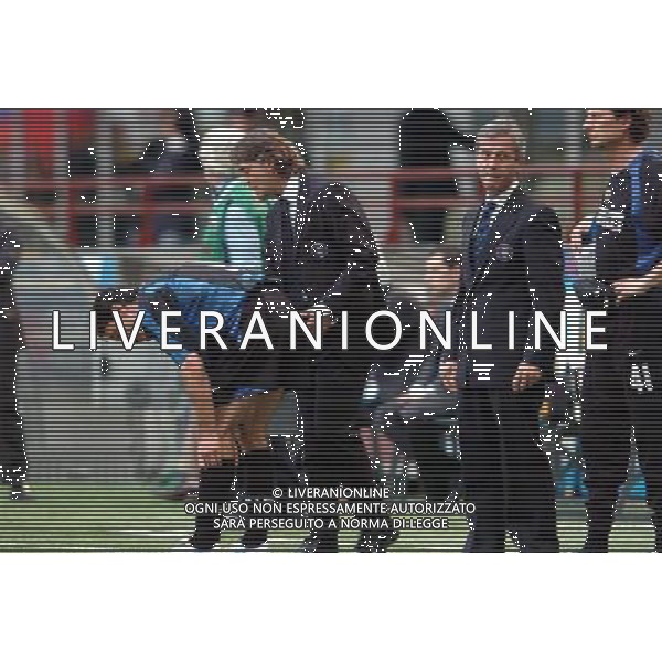 Inter - Cagliari Semifinale di ritorno di Coppa Italia Tim cup 18/05/2005 nella foto roberto mancini con kily gonzalez ph arcaini/agenzia aldo liverani