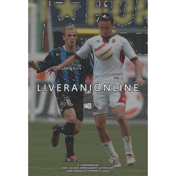 Inter - Cagliari Semifinale di ritorno di Coppa Italia Tim cup 18/05/2005 nella foto esteban cambiasso e abeijon nelson ph arcaini/agenzia aldo liverani