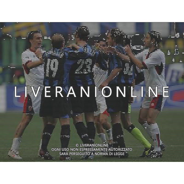 Inter - Cagliari Semifinale di ritorno di Coppa Italia Tim cup 18/05/2005 nella foto rissa a fine gara ph agenzia aldo liverani