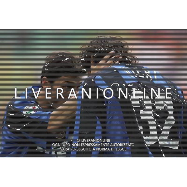 Inter - Cagliari Semifinale di ritorno di Coppa Italia Tim cup 18/05/2005 nella foto vieri christian e zanetti javier ph agenzia aldo liverani