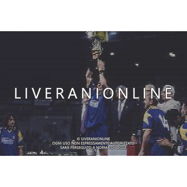 11-06-1995 PARMA- FINALE DI COPPA ITALIA PARMA JUVENTUS 0-2 NELLA FOTO I GIOCATORI DELLA JUVENTUS FESTEGGIANO LA VITTORIA DELLA COPPA ITALIA AG ALDO LIVERANI SAS