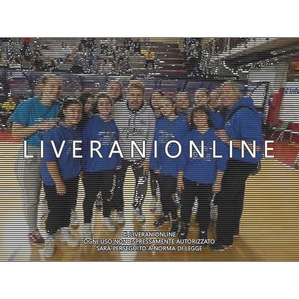 IMOLA 03 01 2019 MANIFESTAZIONE NAZIONALE DI PALLAVOLO BABY VOLLEY 2019 NELLA FOTO FRANCESCO LOMBARDI EX PALLEGGIATORE DELLA NAZIONALE CON LA SQUADRA DIFFUSIONE SPORT UNDER 16 foto gianni sanna-ag aldo liverani sas