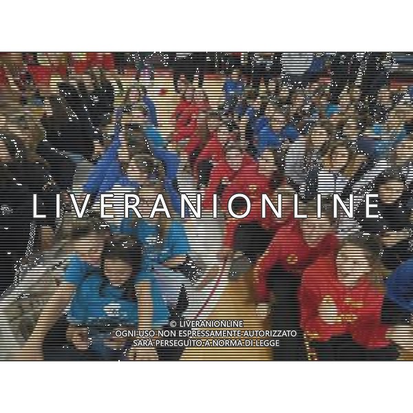 IMOLA 03 01 2019 MANIFESTAZIONE NAZIONALE DI PALLAVOLO BABY VOLLEY 2019 NELLA FOTO LE RAGAZZE DURANTE LE PREMIAZIONI foto gianni sanna-ag aldo liverani sas