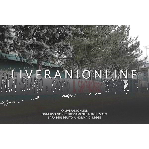 Santarcangelo di Romagna 05/01/2019 - Crisi del Santarcangelo Calcio 1926 nella foto: uno striscione contro il vice presidente Stasa Hefti ©Claudio Zamagni/Agenzia Aldo Liverani