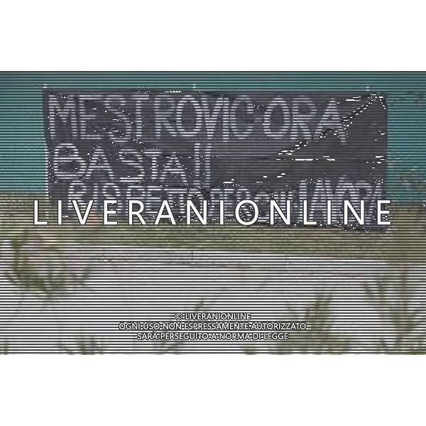 Santarcangelo di Romagna 05/01/2019 - Crisi del Santarcangelo Calcio 1926 nella foto: uno striscione contro il presidente Ivan Mestrovic ©Claudio Zamagni/Agenzia Aldo Liverani
