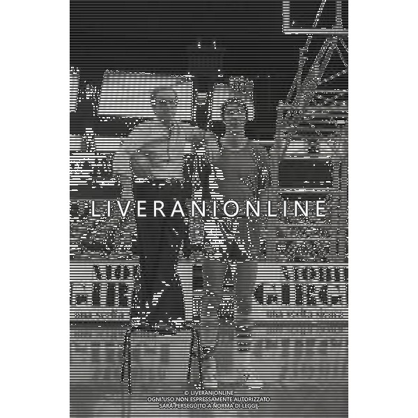 RETROSPETTIVA DAN PETERSON ALLENTORE BASKET 1981-1982 NELLA FOTO DAN PETERSON CON VITTORIO FERRACINI AG ALDO LIVERANI SAS