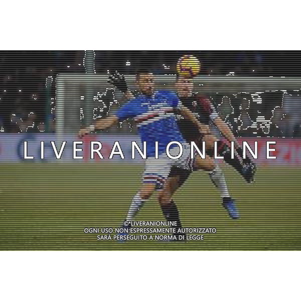 Coppa Italia 2018-2019 ottavi di finale Sampdoria-Milan Genova (Italia) - 12.01.2019 Sampdoria-Milan C. Nella Foto: Fabio Quagliarella e Alessio Romagnoli /Ph.Cebrelli-Ag. Aldo Liverani / AGENZIA ALDO LIVERANI SAS - Sampdoria - Milan Coppa Italia Tim Cup 2018-2019 ottavi di finale Genova 12.01.2019