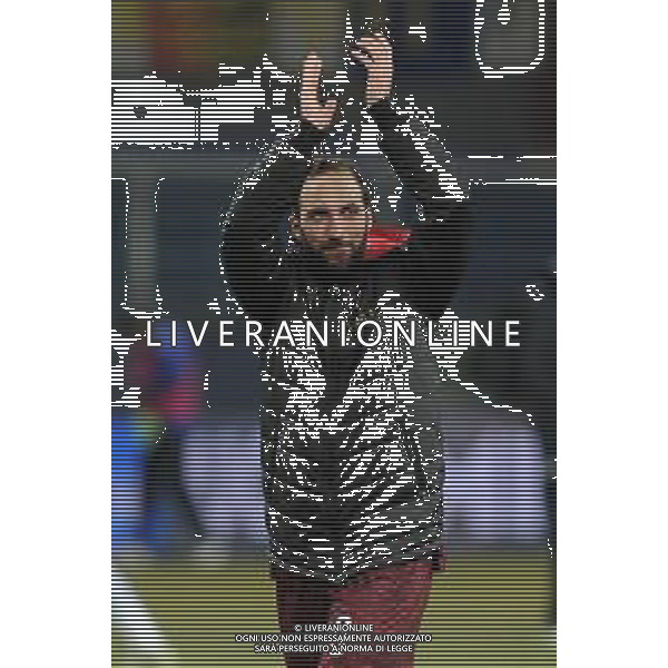 Coppa Italia 2018-2019 ottavi di finale Sampdoria-Milan Genova (Italia) - 12.01.2019 Sampdoria-Milan C. Nella Foto: esultanza di Gonzalo Higuain a fine gara /Ph.Cebrelli-Ag. Aldo Liverani / AGENZIA ALDO LIVERANI SAS - Sampdoria - Milan Coppa Italia Tim Cup 2018-2019 ottavi di finale Genova 12.01.2019