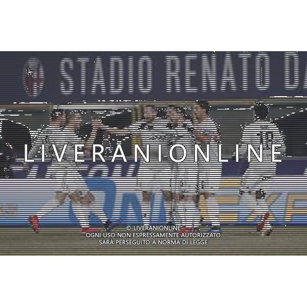 BOLOGNA - JUVENTUS Coppa Italia TIM CUP 12/01/2019 nella foto: Esultanza Juventus dopo il gol di Bernardeschi Federico ©Claudio Zamagni/Agenzia Aldo Liverani Juventus celebrates after scoring during Italian TIM Cup soccer match between Bologna F.C. and Juventus F.C. at Renato Dall\'Ara Stadium in Bologna on January 12 2019 photo credit by Claudio Zamagni/Aldo Liverani Photo Agency / AGENZIA ALDO LIVERANI SAS - BOLOGNA - JUVENTUS Coppa Italia Tim Cup 2018-2019 ottavi di finale Bologna 12.01.2019