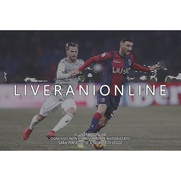 BOLOGNA - JUVENTUS Coppa Italia TIM CUP 12/01/2019 nella foto: Soriano Roberto (Bologna f.c.) e Pjanic Miralem (Juventus f.c.) ©Claudio Zamagni/Agenzia Aldo Liverani Soriano Roberto (Bologna f.c.) and Pjanic Miralem (Juventus f.c.) during Italian TIM Cup soccer match between Bologna F.C. and Juventus F.C. at Renato Dall\'Ara Stadium in Bologna on January 12 2019 photo credit by Claudio Zamagni/Aldo Liverani Photo Agency / AGENZIA ALDO LIVERANI SAS - BOLOGNA - JUVENTUS Coppa Italia Tim Cup 2018-2019 ottavi di finale Bologna 12.01.2019