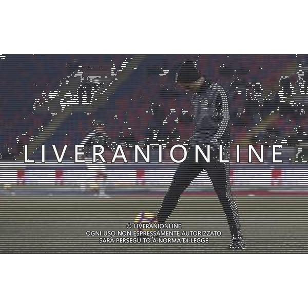 BOLOGNA - JUVENTUS Coppa Italia TIM CUP 12/01/2019 nella foto: Dybala Paulo (Juventus f.c.) durante il riscaldamento ©Claudio Zamagni/Agenzia Aldo Liverani Dybala Paulo (Juventus f.c.) during the training before Italian TIM Cup soccer match between Bologna F.C. and Juventus F.C. at Renato Dall\'Ara Stadium in Bologna on January 12 2019 photo credit by Claudio Zamagni/Aldo Liverani Photo Agency