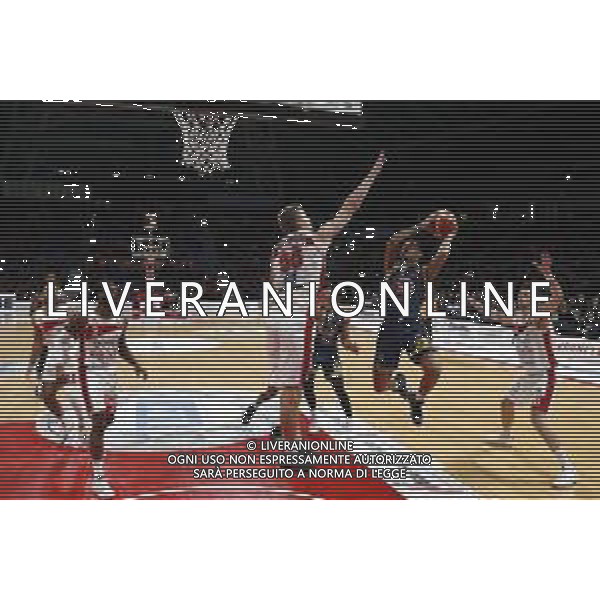Lega Basket serie A Victoria Libertas Pesaro - Fiat Torino 13/01/2019 nella foto: Moore Dallas (Fiat Torino) ©Claudio Zamagni/Agenzia Aldo Liverani Moore Dallas (Fiat Torino) during basketball match between Victoria Libertas Pallacanestro Pesaro and Fiat Torino at Adriatic Arena in Pesaro on October 13 2019 photo credit Claudio Zamagni/Aldo Liverani Photo Agency