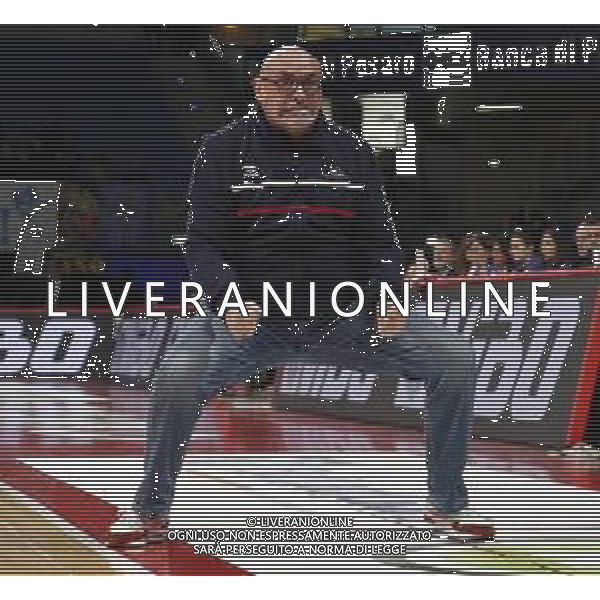 Lega Basket serie A Victoria Libertas Pesaro - Fiat Torino 13/01/2019 nella foto: Esultanza Coach Boniciolli Matteo (V.L. Pesaro) ©Claudio Zamagni/Agenzia Aldo Liverani Coach Boniciolli Matteo (V.L. Pesaro) during basketball match between Victoria Libertas Pallacanestro Pesaro and Fiat Torino at Adriatic Arena in Pesaro on October 13 2019 photo credit Claudio Zamagni/Aldo Liverani Photo Agency