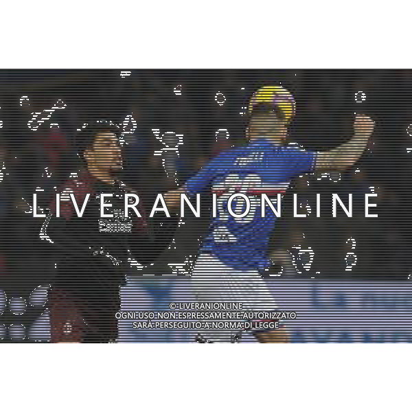 Coppa Italia 2018-2019 ottavi di finale Sampdoria-Milan Genova (Italia) - 12.01.2019 Sampdoria-Milan C. Nella Foto: Lucas Paquetà anticipato da Lorenzo Tonelli /Ph.Cebrelli-Ag. Aldo Liverani