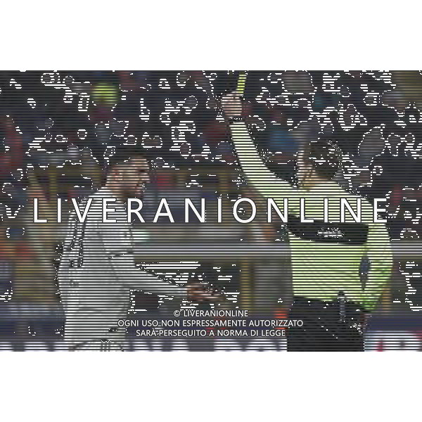 BOLOGNA - JUVENTUS Coppa Italia TIM CUP 12/01/2019 nella foto: Can Emre (Juventus f.c.) e arbitroFederico La Penna ©Claudio Zamagni/Agenzia Aldo Liverani Can Emre (Juventus f.c.) and referee Federico La Penna during Italian TIM Cup soccer match between Bologna F.C. and Juventus F.C. at Renato Dall\'Ara Stadium in Bologna on January 12 2019 photo credit by Claudio Zamagni/Aldo Liverani Photo Agency