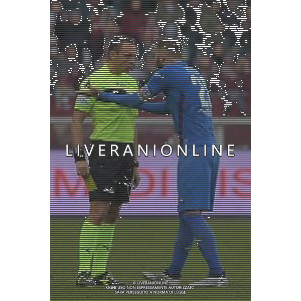 Torino - Fiorentina, Ottavi di Coppa Italia Tim Cup 13.01.2019 NELLA FOTO : ARBITRO ROSARIO ABISSO - GERMAN PEZZELLA © AGENZIA ALDO LIVERANI SAS