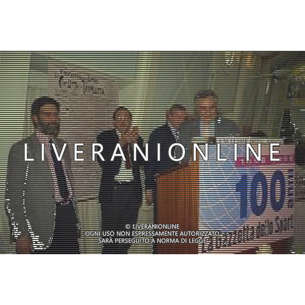 1996 MILANO HOTEL GALLIA CENTENARIO DELLA GAZZETTA DELLO SPORT NELLA FOTO CANDIDO CANNAVO-ROBERTO MILAZZO ELIO TRIFARI E LANFRANCO VACCARI AG ALDO LIVERANI SAS