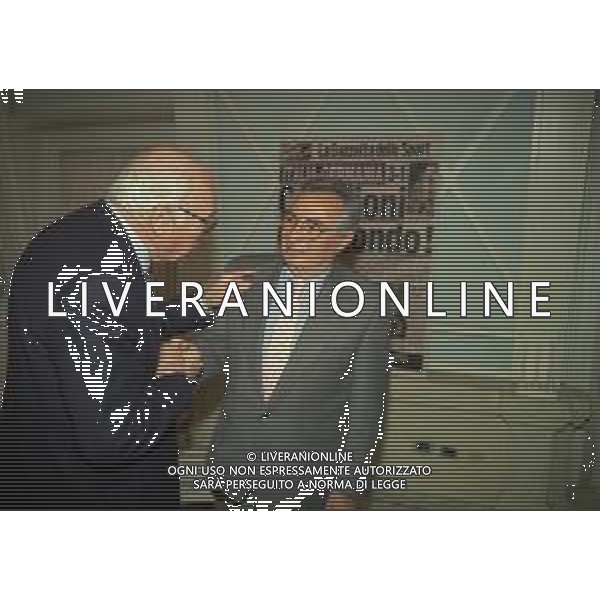 1996 MILANO HOTEL GALLIA CENTENARIO DELLA GAZZETTA DELLO SPORT NELLA FOTO CANDIDO CANNAVO\' CON RINO NEGRI AG ALDO LIVERANI SAS