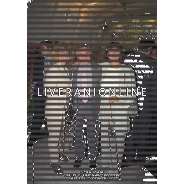 1996 MILANO HOTEL GALLIA CENTENARIO DELLA GAZZETTA DELLO SPORT NELLA FOTO SUSANNA WERMELLINGER CON CANDIDO CANNAVO\' ED ENRICA SPERONI AG ALDO LIVERANI SAS