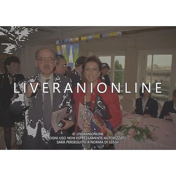 1996 MILANO HOTEL GALLIA CENTENARIO DELLA GAZZETTA DELLO SPORT NELLA FOTO ROBERTO BECCANTINI CON COMPAGNA LILIANA GARUTI AG ALDO LIVERANI SAS