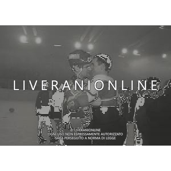 1992-1993 -CAMPIONATO DI HOCKEY SU GHIACCIO SERIE A MILANO-FINALE 5 PARTITA HOCKEY MILANO LIONS -BOLZANO NELLA FOTO I GIOCATORI DELL\'HOCKEY MILANO LION FESTEGGIANO LA VITTORIA DEL SECONDO SCUDETTO AG ALDO LIVERANI SAS