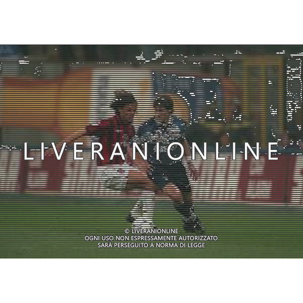 08-04-1998 MILANO-COPPA ITALIA MILAN LAZIO 1-0 NELLA FOTO DIEGO FUSER E PAOLO MALDINI AG ALDO LIVERANI SAS