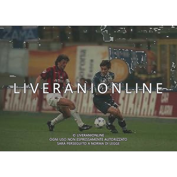 08-04-1998 MILANO-COPPA ITALIA MILAN LAZIO 1-0 NELLA FOTO DIEGO FUSER E PAOLO MALDINI AG ALDO LIVERANI SAS