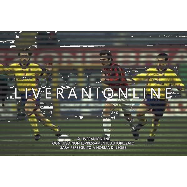 21-12-1997 MILANO-CAMPIONATO DI CALCIO SERIE A MILAN-BOLOGNA 0-0 NELLA FOTO GIANCARLO MAROCCHI-DEJAN SAVICEVIC-PAOLO CRISTALLINI AG ALDO LIVERANI SAS