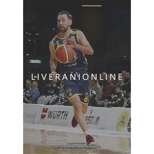 Lega Basket serie A Victoria Libertas Pesaro - Fiat Torino 13/01/2019 nella foto: Poeta Giuseppe (Fiat Torino) ©Claudio Zamagni/Agenzia Aldo Liverani Poeta Giuseppe (Fiat Torino) during basketball match between Victoria Libertas Pallacanestro Pesaro and Fiat Torino at Adriatic Arena in Pesaro on October 13 2019 photo credit Claudio Zamagni/Aldo Liverani Photo Agency