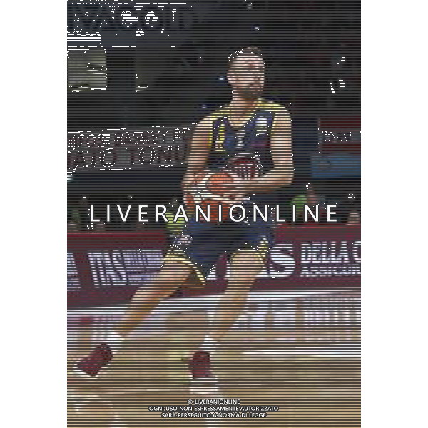 Lega Basket serie A Victoria Libertas Pesaro - Fiat Torino 13/01/2019 nella foto: Poeta Giuseppe (Fiat Torino) ©Claudio Zamagni/Agenzia Aldo Liverani Poeta Giuseppe (Fiat Torino) during basketball match between Victoria Libertas Pallacanestro Pesaro and Fiat Torino at Adriatic Arena in Pesaro on October 13 2019 photo credit Claudio Zamagni/Aldo Liverani Photo Agency