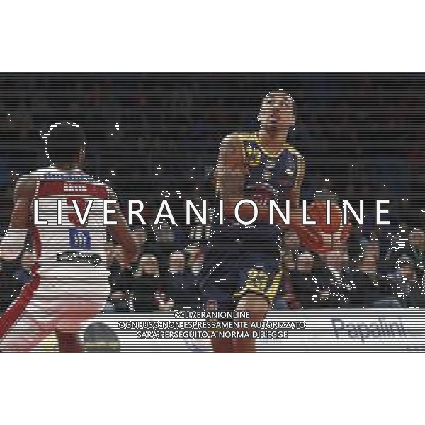 Lega Basket serie A Victoria Libertas Pesaro - Fiat Torino 13/01/2019 nella foto: Moore Dallas (Fiat Torino) ©Claudio Zamagni/Agenzia Aldo Liverani Moore Dallas (Fiat Torino) during basketball match between Victoria Libertas Pallacanestro Pesaro and Fiat Torino at Adriatic Arena in Pesaro on October 13 2019 photo credit Claudio Zamagni/Aldo Liverani Photo Agency