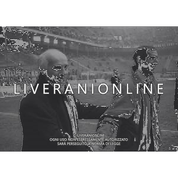 1989-1990 RETROSPETTIVA ALBERTO BIGON ALLENATORE CALCIO NELLA FOTO ALBERTO BIGON ALLENATORE NAPOLI CALCIO CON ARRIGO SACCHI AG ALDO LIVERANI SAS