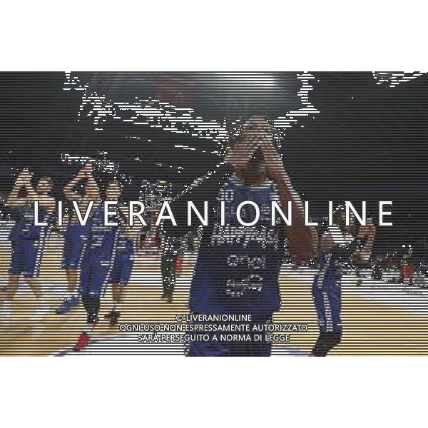 Lega Basket serie A 26/01/2019 Victoria Libertas Pesaro - Happy Casa Brindisi nella foto: esultanza finale Brown John (Happy Casa Brindisi) ©Claudio Zamagni/Agenzia Aldo Liverani / AGENZIA ALDO LIVERANI SAS